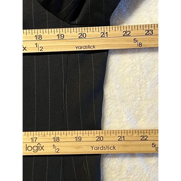 Chaps 38R 30x30 Navy Blue Dashed Banker's Stripe Suit Quality Classic Fit - Picture 13 of 16